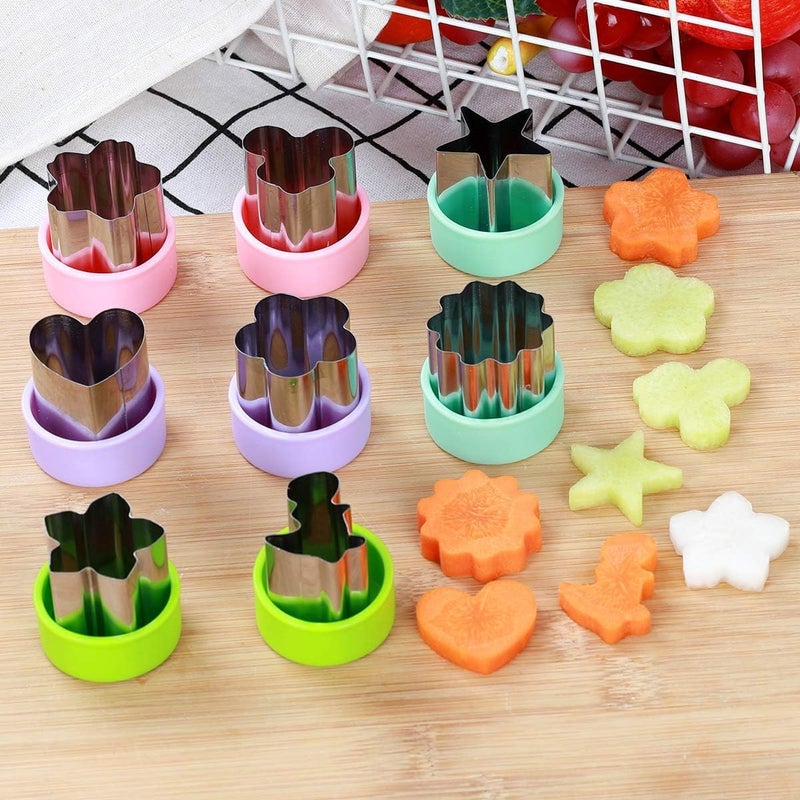magigift Vegetable Cutter Shapes Set (8 Pack) â€“ 1.5" Stainless Steel Mini Cookie & Fruit Cutters for Kids, Bento Lunch, Sandwich, Fondant, Cheese, Baking & Food Prep - Image 2